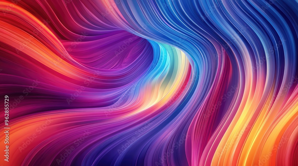 Poster moving and blending colorful abstract design, featuring dynamic effects that enhance the visual appe