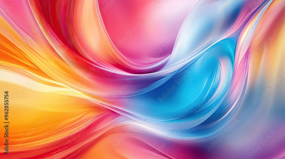 Poster moving and blending colorful abstract design, featuring dynamic effects that enhance the visual appe