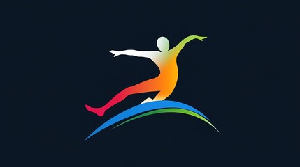 Dynamic and Abstract Sports Logo Representing Aspiration. This logo features a simple yet striking design with bold lines and geometric shapes, symbolizing the spirit of ambition and achievement. 