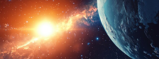 Obraz premium Space Animation Telescope Background 4K 3D cartoon rendering illustration