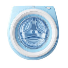 Interior furniture top view of a washing machine for laundry. Isolated on transparent background. PNG design element.