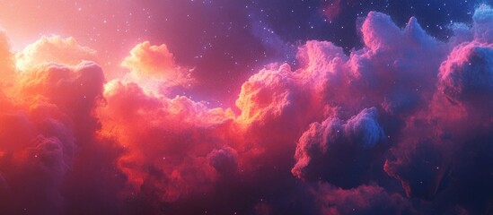 Abstract space nebula backgrounds in 3D cartoon rendering