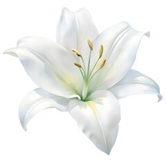 Obraz premium White lily isolated on white background