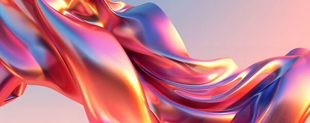 Obraz premium Abstract iridescent flowing liquid background with vibrant colors. Perfect for designs and presentations.