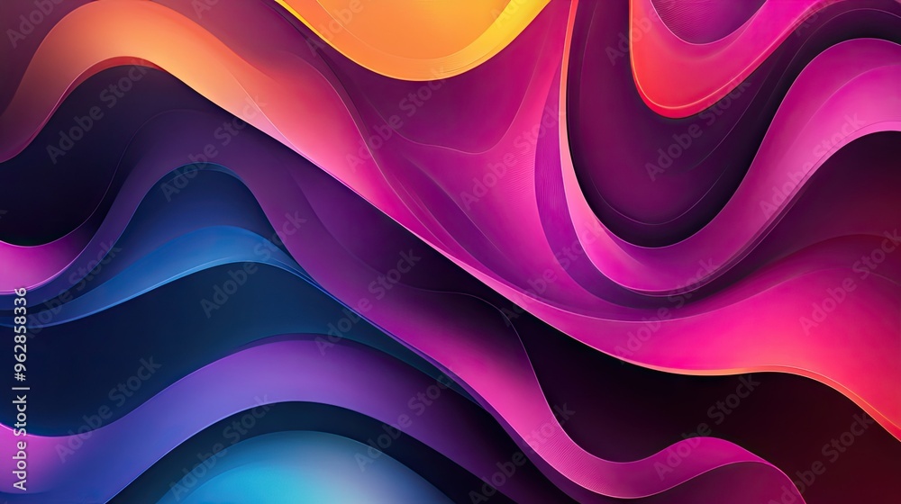 Leinwandbilder Stylish dynamic wave background with colorful gradients and fluid motion, providing a modern and sophisticated look for graphic design projects.