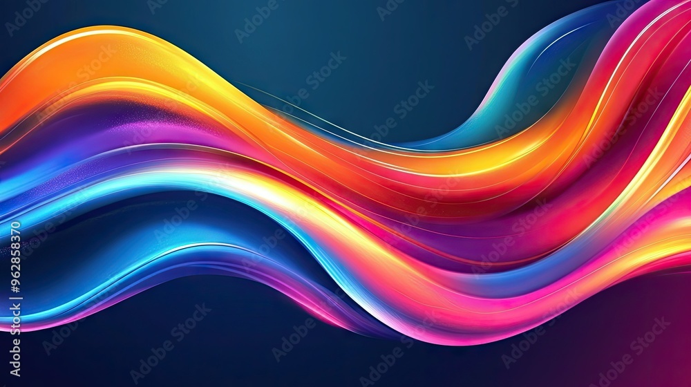 Fototapete Stylish dynamic wave background with colorful gradients and fluid motion, providing a modern and sophisticated look for graphic design projects.
