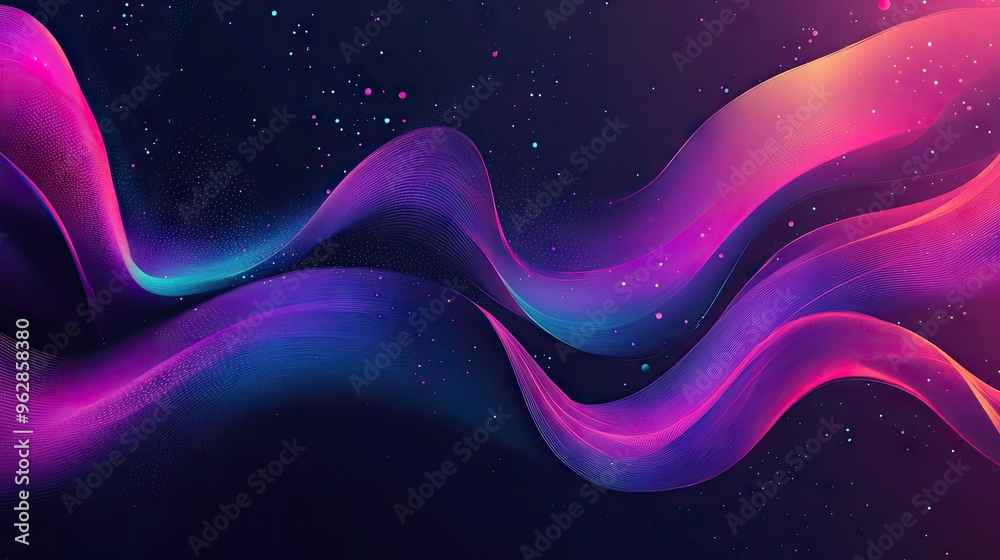 Leinwandbilder Stylish dynamic wave background with colorful gradients and fluid motion, providing a modern and sophisticated look for graphic design projects.