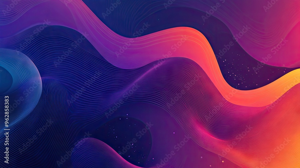 Leinwandbilder Stylish dynamic wave background with colorful gradients and fluid motion, providing a modern and sophisticated look for graphic design projects.