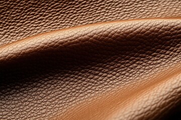 Close-up of luxurious rich brown leather fabric with fine texture and soft feel, ideal for accessories, upholstery, or stylish product backgrounds.