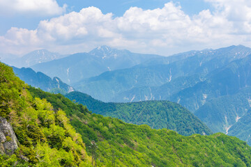 Obraz premium 日本の風景・初夏 立山黒部アルペンルート 大観峰からの眺望