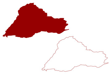 Delemont District (Switzerland, Swiss Confederation, Republic and Canton of Jura) map vector illustration, scribble sketch Bezirk Delémont map