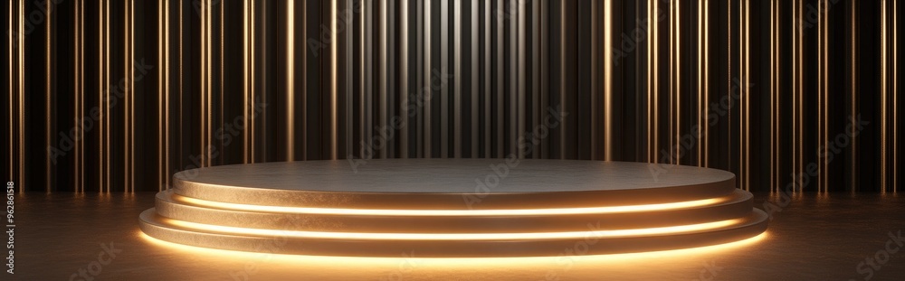 Poster Realistic podium in 3D rendering