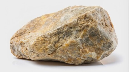 Obraz premium Stone rock object with natural texture isolated on white background, stone, rock, object, isolated, background, nature, texture