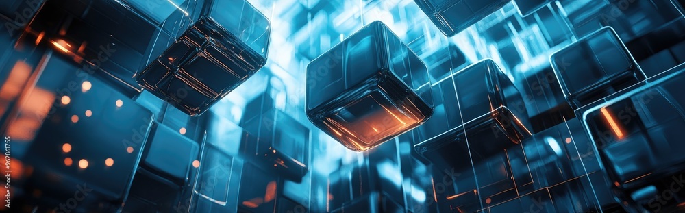 Aufkleber abstract background featuring futuristic cube shapes