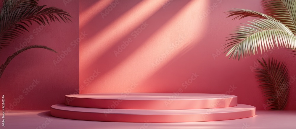 Poster elegant background featuring a 3d podium designed for branding presentations with clear lighting and