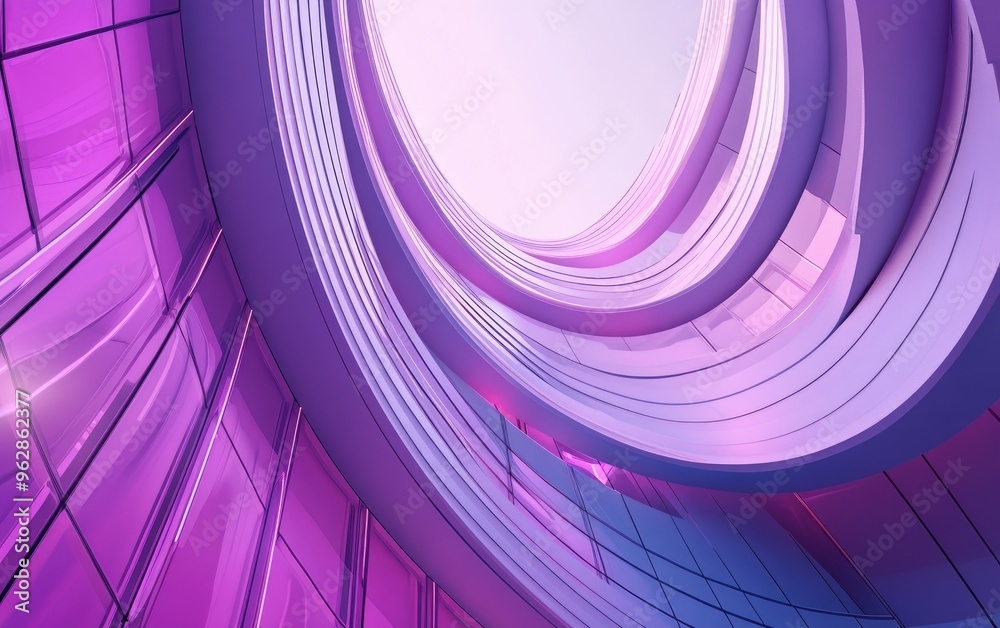Leinwandbilder curved buildings in an abstract architectural background 3d rendering