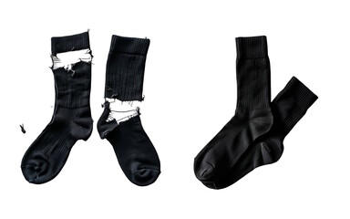 Old pair of black socks versus new pair of black socks