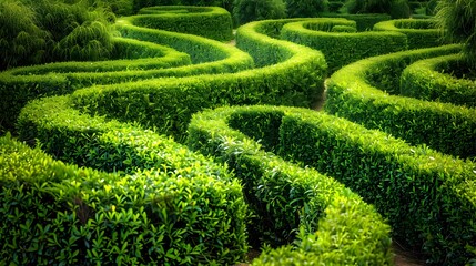Green Hedge Maze A Labyrinth of Lush Greenery