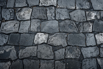 Processed collage of pavement cobble stones surface texture. Background for banner, backdrop