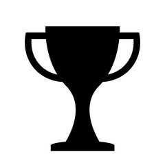 Cup icon. Trophy sign. Black winner award flat vector illustration isolated on transparent background. Champion prize of win in sport game or tournament, achievements, competitions.