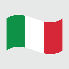 Waving flag of Italy isolated on white. Vector
