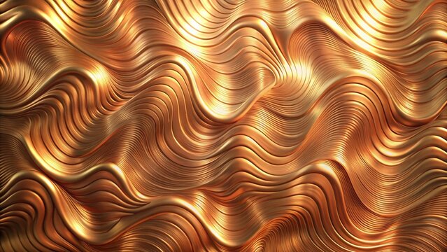 Luxurious copper Wavy Texture Abstract Fluid Background
