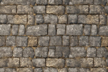 Obraz premium Processed collage of old street pavement surface texture. Background for banner, backdrop