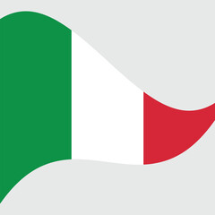 Waving flag of Italy isolated on white. Vector