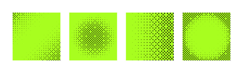 Green bitmap pixel halftone background set