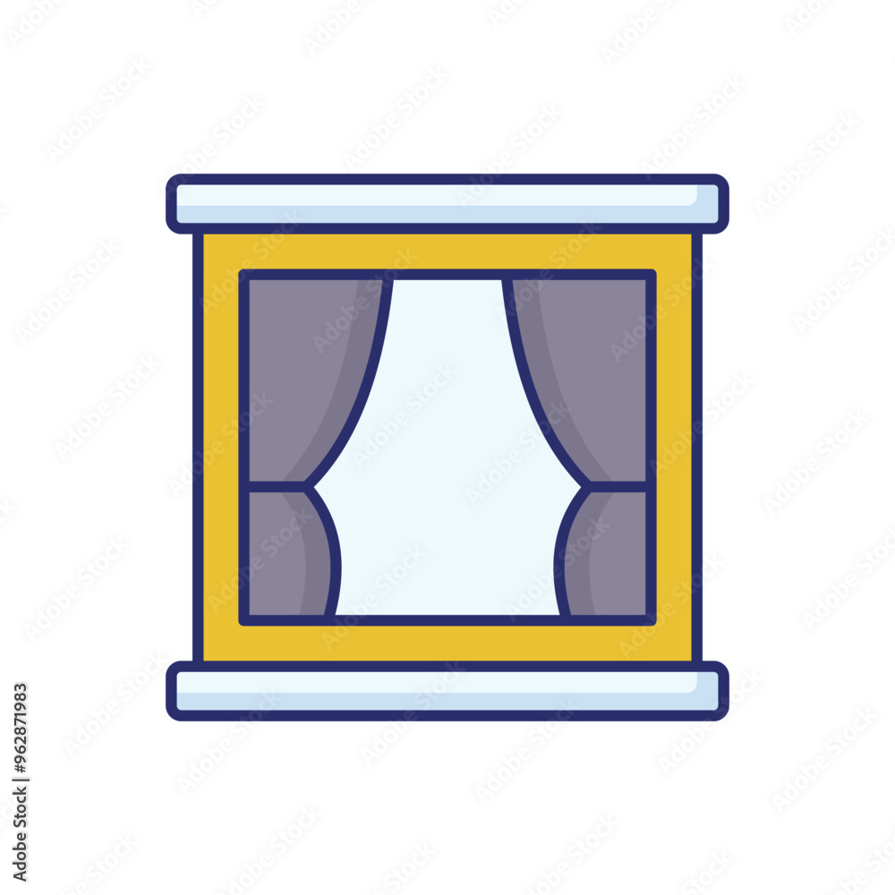 Wall mural window vector icon ready to use for apps and websites