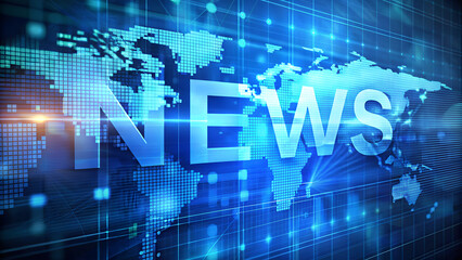 Obraz premium Digital NEWS concept with blue background
