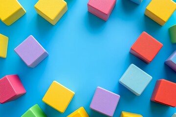 A vibrant and playful background with baby blocks, perfect for baby product advertisements