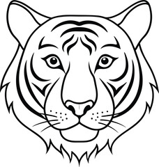 Bold and striking tiger head icon vector illustration for design