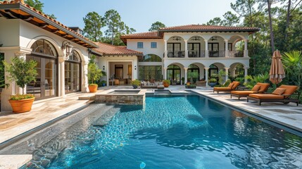 Luxury Mediterranean Villa with Swimming Pool and Patio