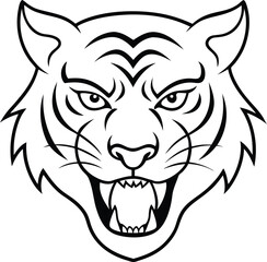 Tiger head icon vector illustration ideal for wildlife artwork