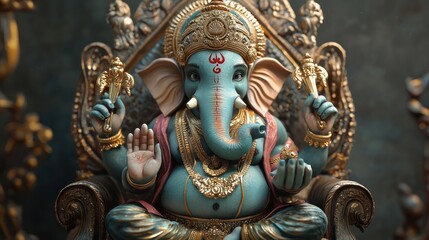 Fototapeta premium Ganesha, Ganesha celebration, Incense, Modak and Modak sweets