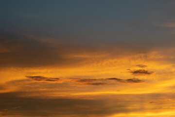 Beautiful orange colour sunset sky 