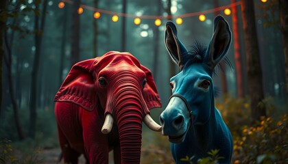 Vibrant Animal Friends in a Mystical Forest