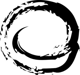 Spiral abstract circle, swirl brush stroke hypnosis psychedelic shape, geometric textured form. Concetric grunge irregular free hand doodle meander. Vector illustration