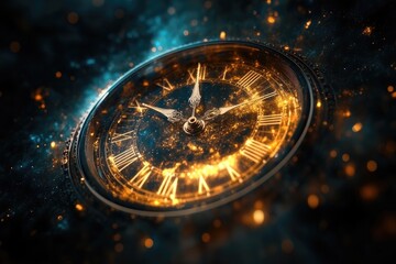 Antique clock is measuring time and space continuum