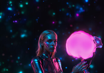 Future humans with sustainable architecture.