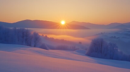 sunrise in the mountains