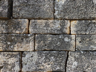 Aged Stone Wall Texture Close-Up Natural Color