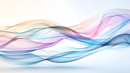 Elegant abstract design of flowing line art, depicting soft waves in a monochrome color scheme.,