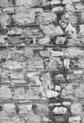 Cobblestone Wall Texture. Home design conception. Wallpaper. Vertical Banner. Monochrome