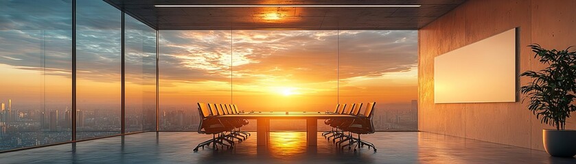 A sleek conference room highlighting accessible workplace design and technology The space is used for international business meetings and venture capital meetings