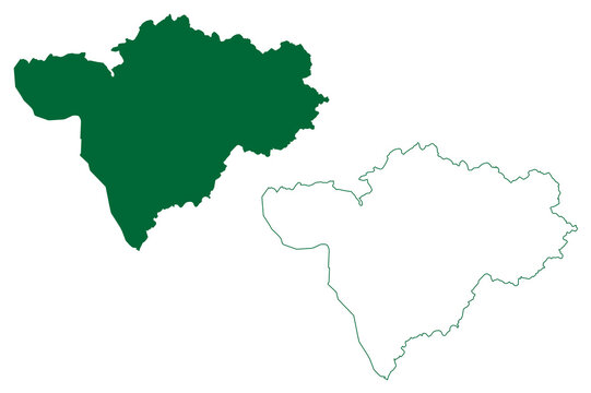 Barmer district (Rajasthan State, Republic of India) map vector illustration, scribble sketch Barmer map