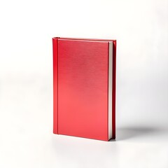 Blank red book cover mockup isolated on white background