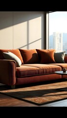 sofa with pillow in a living room