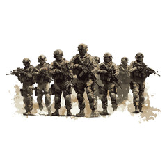  squad army with a transparent background